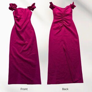 X by Xscape Magenta Off-Shoulder Formal Dress Size 10 - Bow Detail Evening Gown